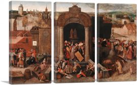 Christ Driving the Traders from the Temple-3-Panels-90x60x1.5 Thick