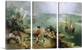 Landscape With the Fall of Icarus 1555-3-Panels-90x60x1.5 Thick
