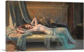 Nude Reclining With Bouquet Of Roses-1-Panel-18x12x1.5 Thick