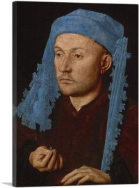 Portrait Of a Man With a Blue Chaperon 1430-1-Panel-12x8x.75 Thick