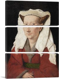 Portrait of Margaret Van Eyck 1439-3-Panels-90x60x1.5 Thick