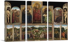 The Ghent Altarpiece Open 1432-3-Panels-90x60x1.5 Thick