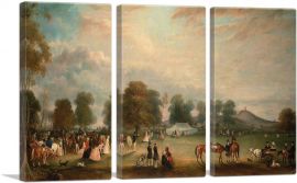 Archery Meeting in Bradgate Park, Leicestershire 1850-3-Panels-60x40x1.5 Thick