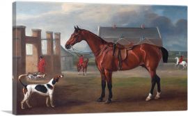 The Bay Hunter Gillingham Outside the Quorn Kennels 1836-1-Panel-26x18x1.5 Thick