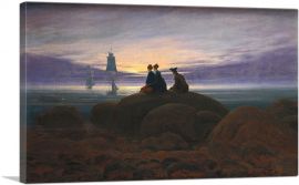 Moonrise Over the Sea 1822-1-Panel-12x8x.75 Thick