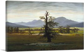 Village Landscape at Morning Light with Solitary Tree-1-Panel-40x26x1.5 Thick