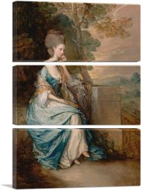 Portrait Of Anne Countess Of Chesterfield-3-Panels-90x60x1.5 Thick