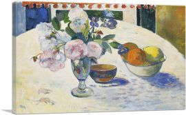Flowers and a Bowl of Fruit on a Table 1894-1-Panel-18x12x1.5 Thick