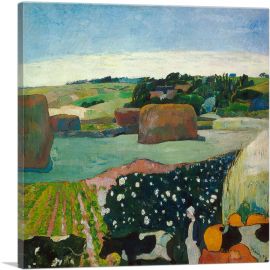 Haystacks in Brittany 1890-1-Panel-36x36x1.5 Thick