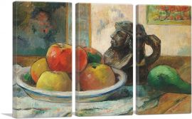 Still Life with Apples, a Pear, and a Ceramic Portrait Jug 1889-3-Panels-90x60x1.5 Thick