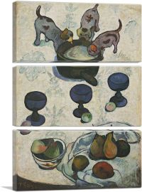 Still Life with Three Puppies 1888-3-Panels-90x60x1.5 Thick