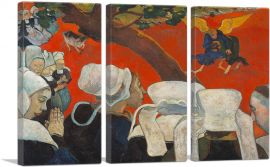 Vision After the Sermon Huile Sur Toile 1888-3-Panels-90x60x1.5 Thick