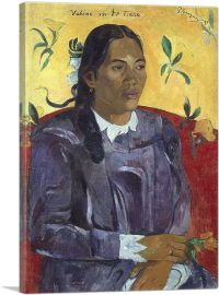Woman With a Flower - Vahine no te Tiare 1891-1-Panel-60x40x1.5 Thick