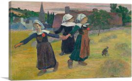Breton Girls Dancing - Pont-Aven 1888-1-Panel-60x40x1.5 Thick