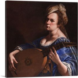 Self Portrait As a Lute Player 1616-1-Panel-18x18x1.5 Thick