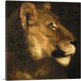 Head Of a Lioness-1-Panel-12x12x1.5 Thick