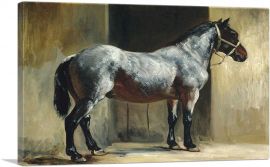Horse Attached At The Door of The Stable-1-Panel-12x8x.75 Thick