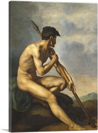 Nude Warrior With a Spear 1816-1-Panel-18x12x1.5 Thick
