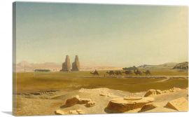 Caravan Passing The Colossi Of Memnon Thebes-1-Panel-12x8x.75 Thick