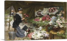 A Flower Seller Making Her Bouquets-1-Panel-26x18x1.5 Thick