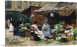 Young Women At The Market 1878-1-Panel-18x12x1.5 Thick