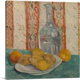 Carafe and Dish with Citrus Fruit in Paris 1887-1-Panel-18x18x1.5 Thick