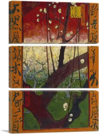 Flowering Plum Orchard 1887-3-Panels-60x40x1.5 Thick