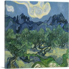 Olive Trees with the Alpilles in the Background 1889-1-Panel-12x12x1.5 Thick