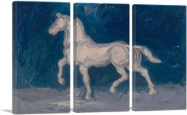 Plaster Statuette of a Horse 1886-3-Panels-60x40x1.5 Thick