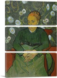 Portrait of Madame Roulin 1889-3-Panels-90x60x1.5 Thick