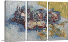 Red Cabbages and Onions 1887-3-Panels-90x60x1.5 Thick