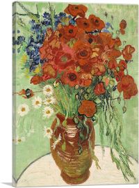 Red Poppies and Daisies 1890-1-Panel-12x8x.75 Thick