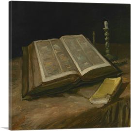 Still Life with Bible 1885-1-Panel-18x18x1.5 Thick