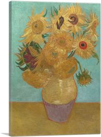 Sunflowers - Blue Background 1889-1-Panel-40x26x1.5 Thick