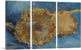 Sunflowers in Paris 1887-3-Panels-60x40x1.5 Thick