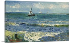 The Sea at Les Saintes-Maries 1888-1-Panel-26x18x1.5 Thick