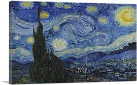 The Starry Night - Rectangle 1889-1-Panel-40x26x1.5 Thick