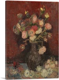 Vase with Chinese Asters and Gladioli 1886-1-Panel-18x12x1.5 Thick