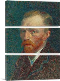 Vincent van Gogh Self-Portrait 1887-3-Panels-90x60x1.5 Thick