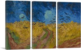 Wheatfield with Crows 1890-3-Panels-90x60x1.5 Thick
