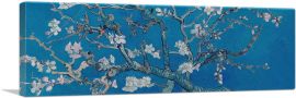 Branches with Almond Blossom - Blue Panoramic-1-Panel-36x12x1.5 Thick