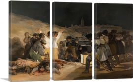 The Third of May - Execution of the Defenders of Madrid 1814-3-Panels-90x60x1.5 Thick