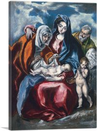 Holy Family with St. Anne and the young John the Baptist 1595-1-Panel-12x8x.75 Thick