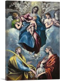 Madonna and Child with Saint Martina and Saint Agnes 1599-1-Panel-12x8x.75 Thick