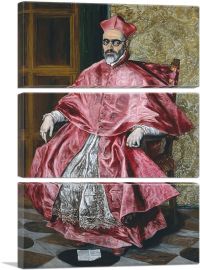 Portrait of the Cardinal Guevarra 1604-3-Panels-60x40x1.5 Thick