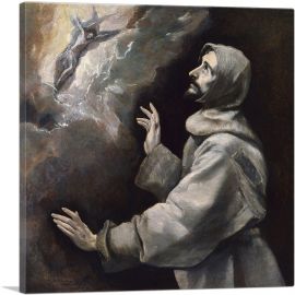 Saint Francis Receiving the Stigmata-1-Panel-12x12x1.5 Thick