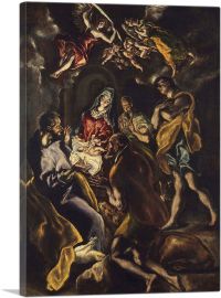 The Adoration of the Shepherds 1614-1-Panel-12x8x.75 Thick