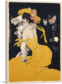 Poster Of a Woman In a Yellow Dress 1902-1-Panel-26x18x1.5 Thick