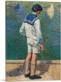 Small Boy On Edge Of Garden Basin Of Luxembourg-1-Panel-12x8x.75 Thick