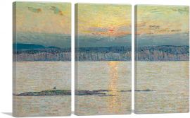 Sunset Ironbound - Mt. Desert, Maine 1896-3-Panels-90x60x1.5 Thick